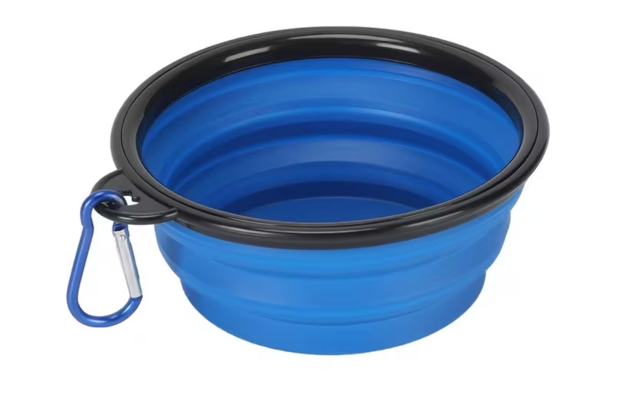 Collapsible Dog Bowl 32oz – Foldable Silicone Travel Bowl for Food & Water